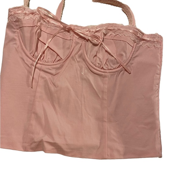 2000’s Y2k Women’s halter small by Pac sun NWT’s pink bustier smocked summer top - Picture 5 of 13